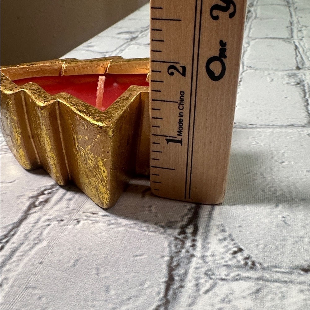 Gold Trimmed Christmas Tree Candles Handcrafted for Silvestri set of 2 candles - Picture 9 of 16